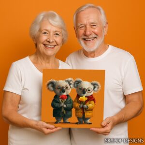 Koala Hugs and Flowers Art