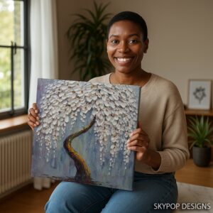 White Blossom Tree Art