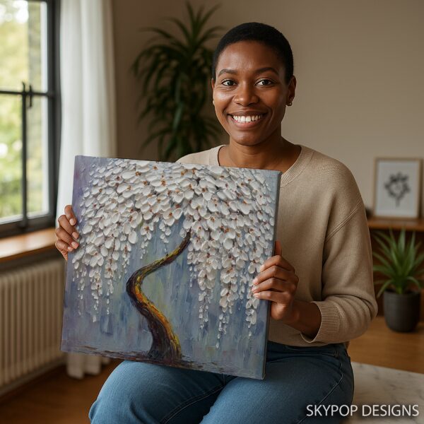 White Blossom Tree Art