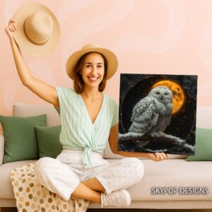 Snowy Owl Moonscape Art