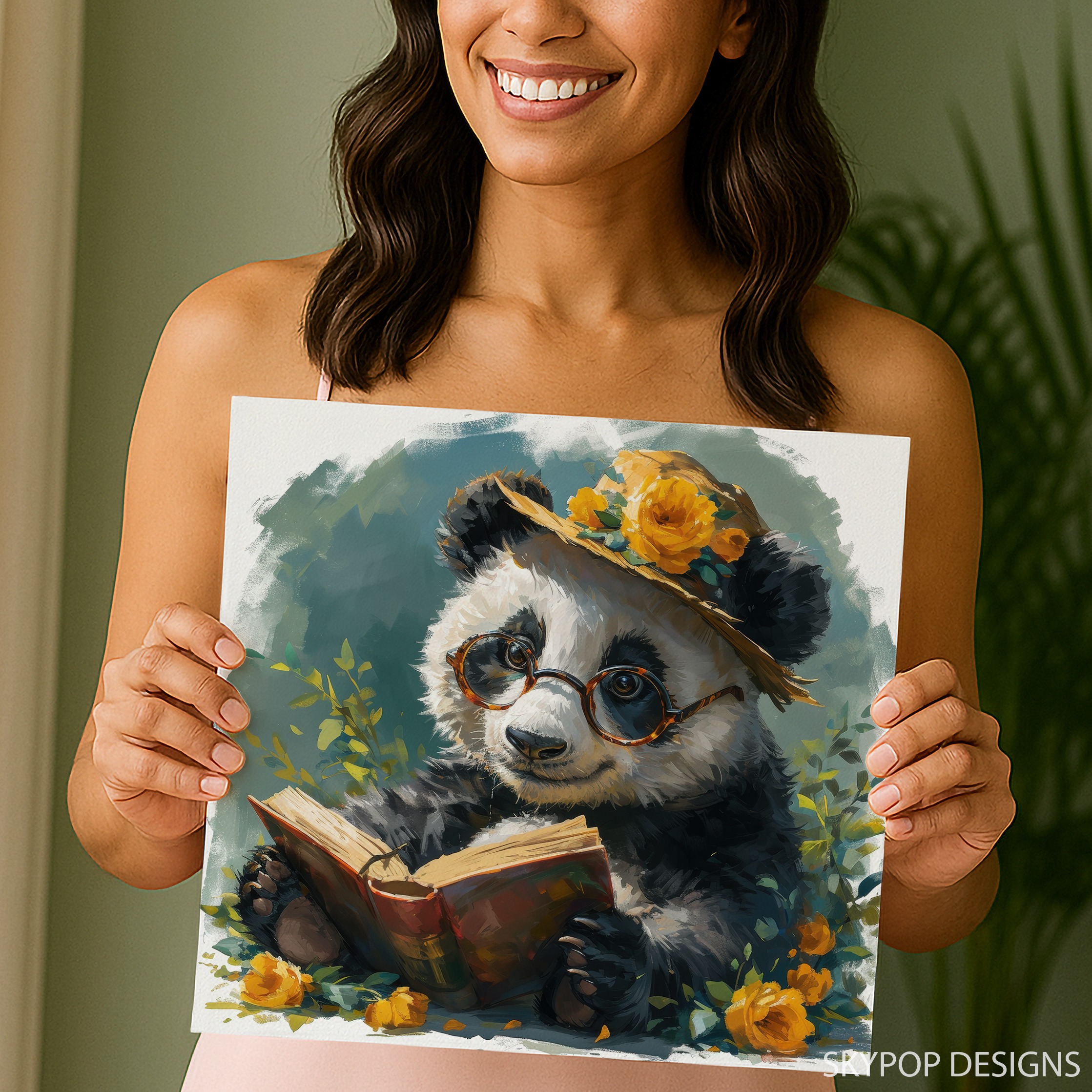 3.jpg Panda Reading Book Art