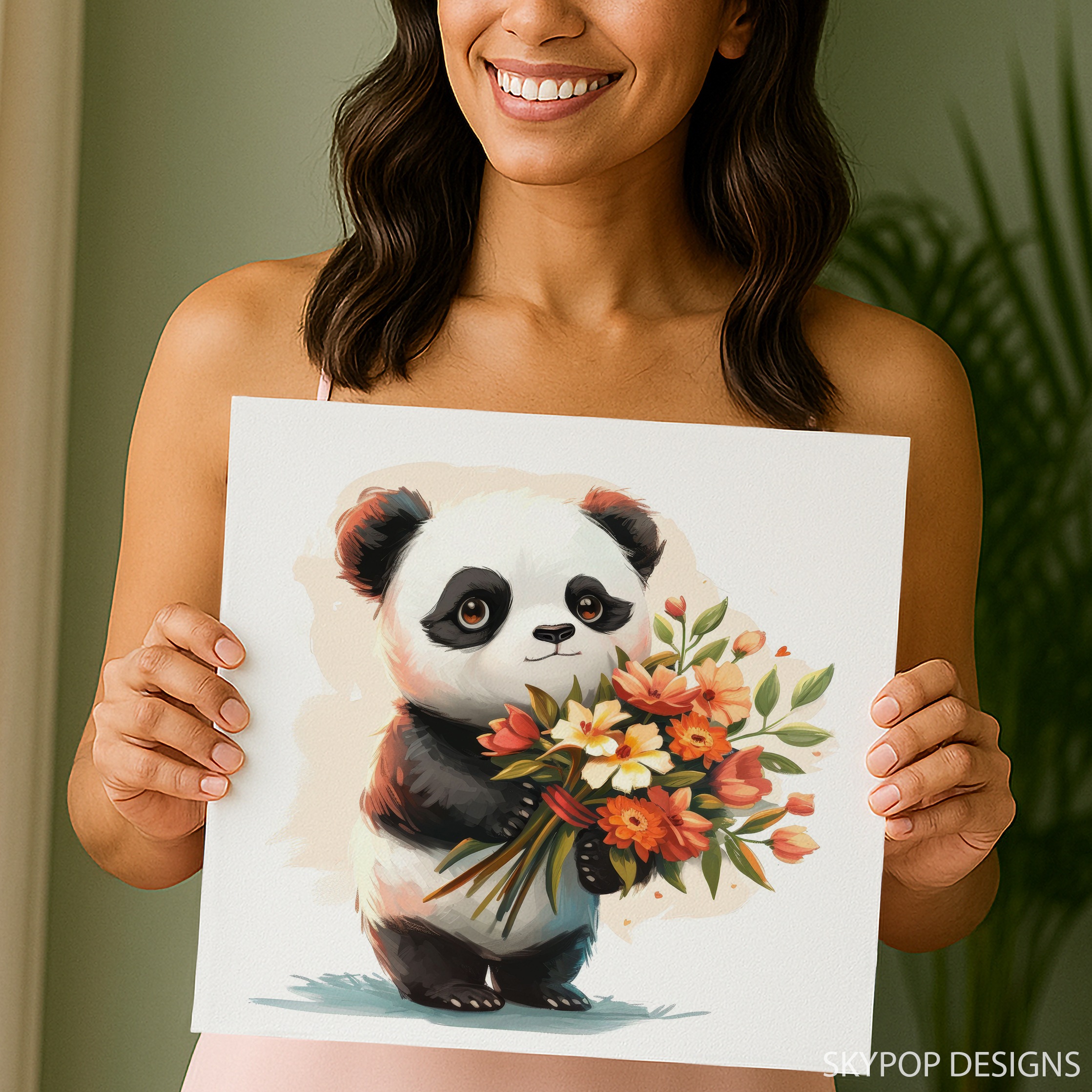 3.jpg Panda Flower Bouquet Art