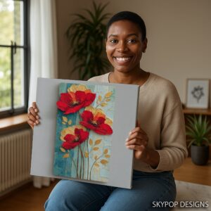Vibrant Red Poppies Art