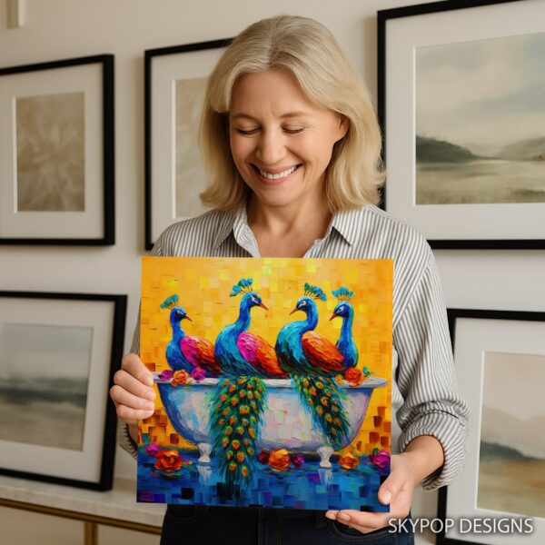 Peacock Bath Time Art