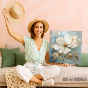 Golden Bloom Abstract Art