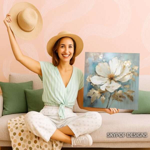 Golden Bloom Abstract Art