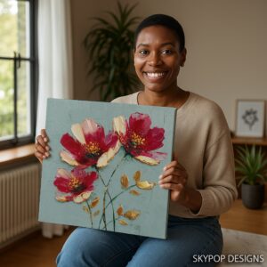Red Floral Art