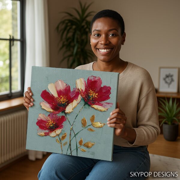 Red Floral Art