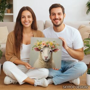 Sheep Flower Crown Art