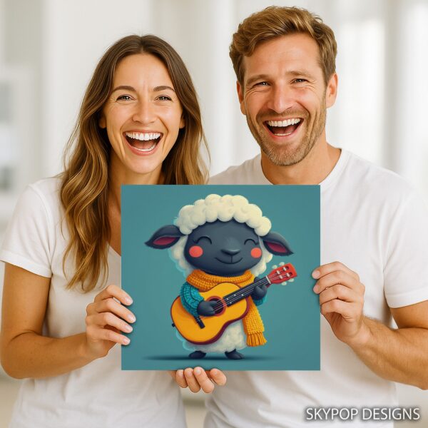 Sheep Playing Guitar Art