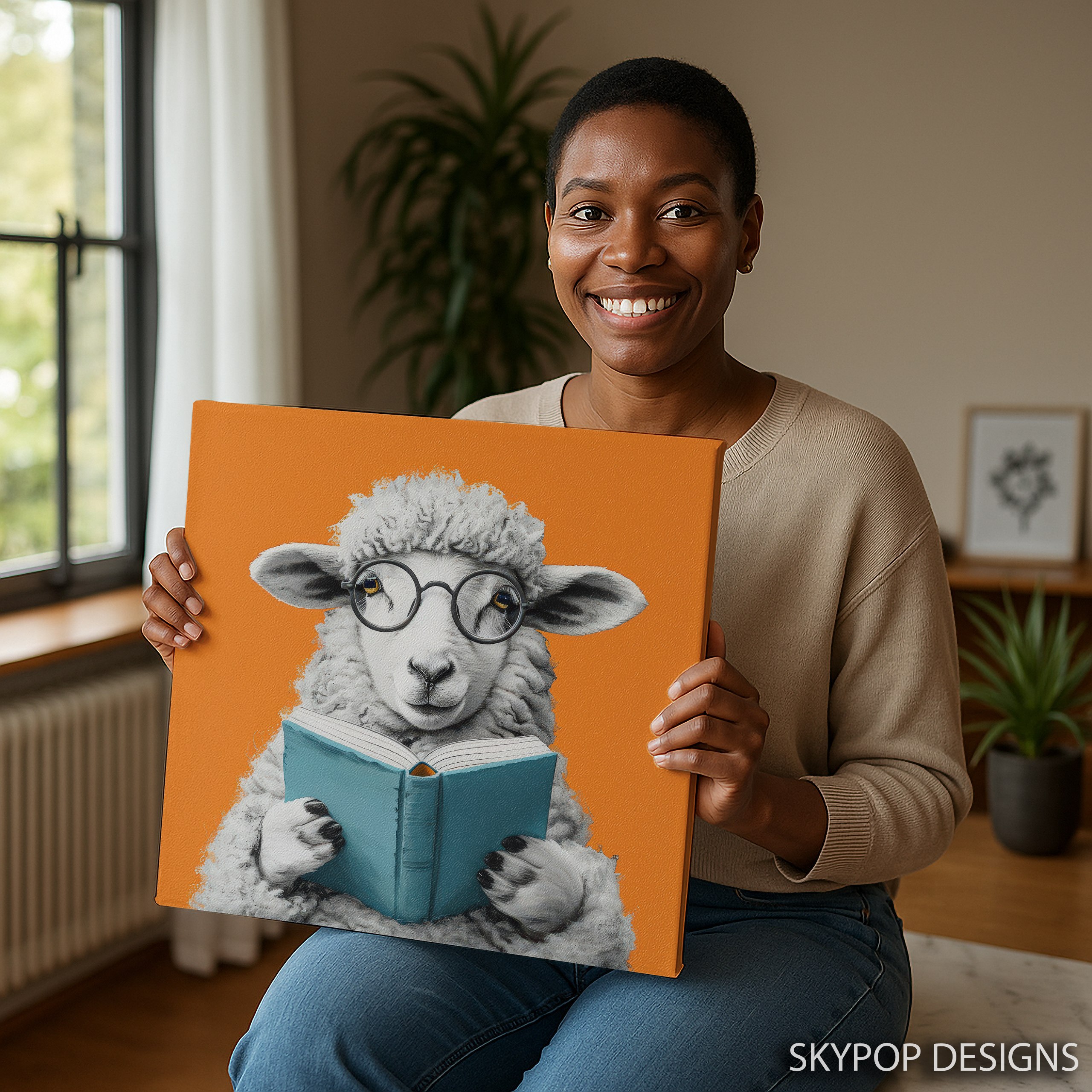 3.jpg Sheep Reading Art