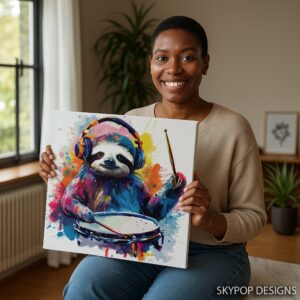 Sloth Drummer Art