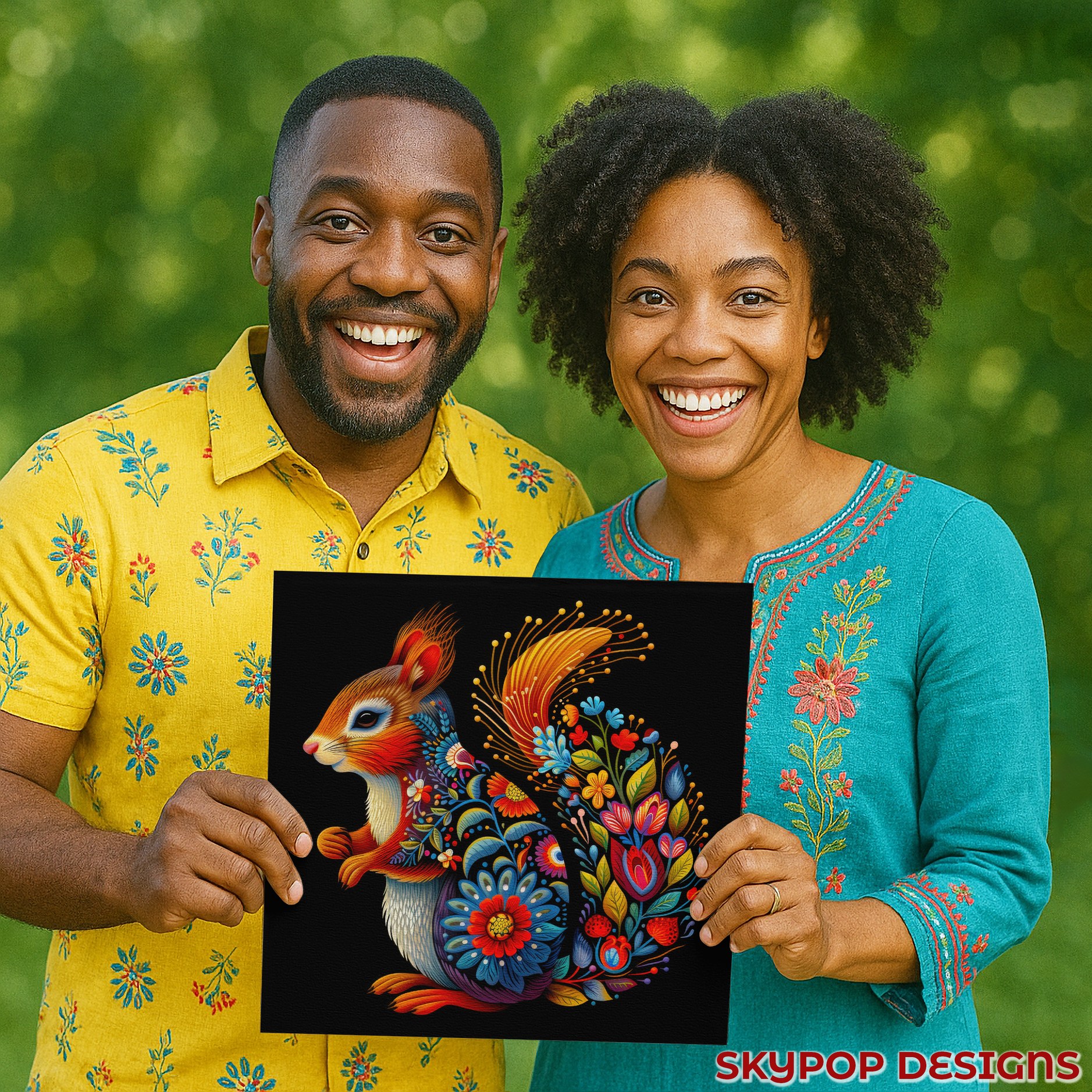 3.jpg Squirrel Floral Art