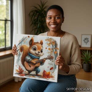 Squirrel Guitar Art