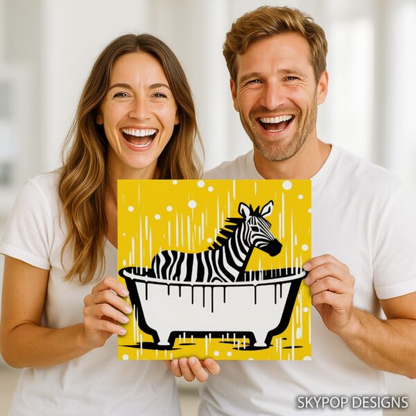 Zebra Bathtime Splash Art