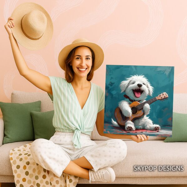 Shih Tzu Dog Guitar Art