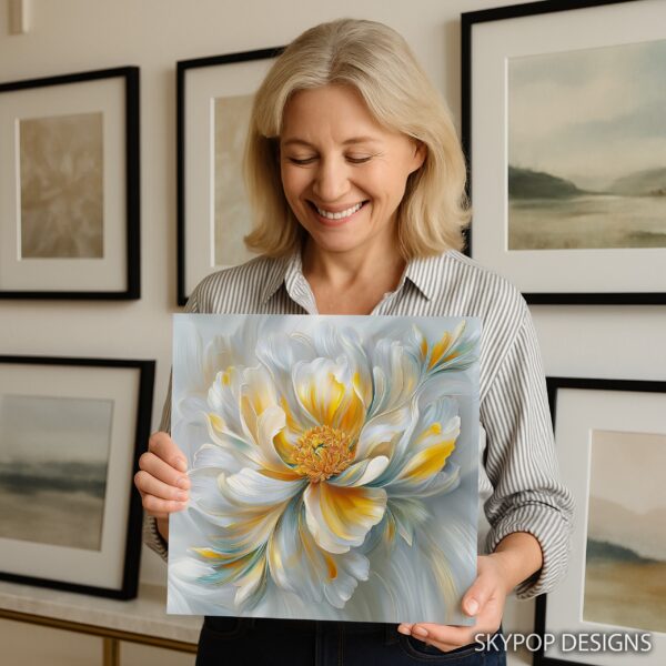 Golden Peony Bloom Art