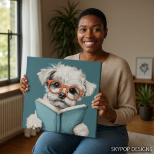 Maltese Book Lover Art