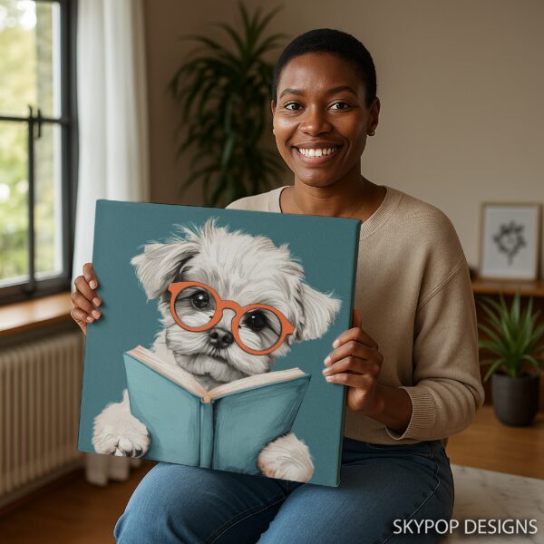 Maltese Book Lover Art