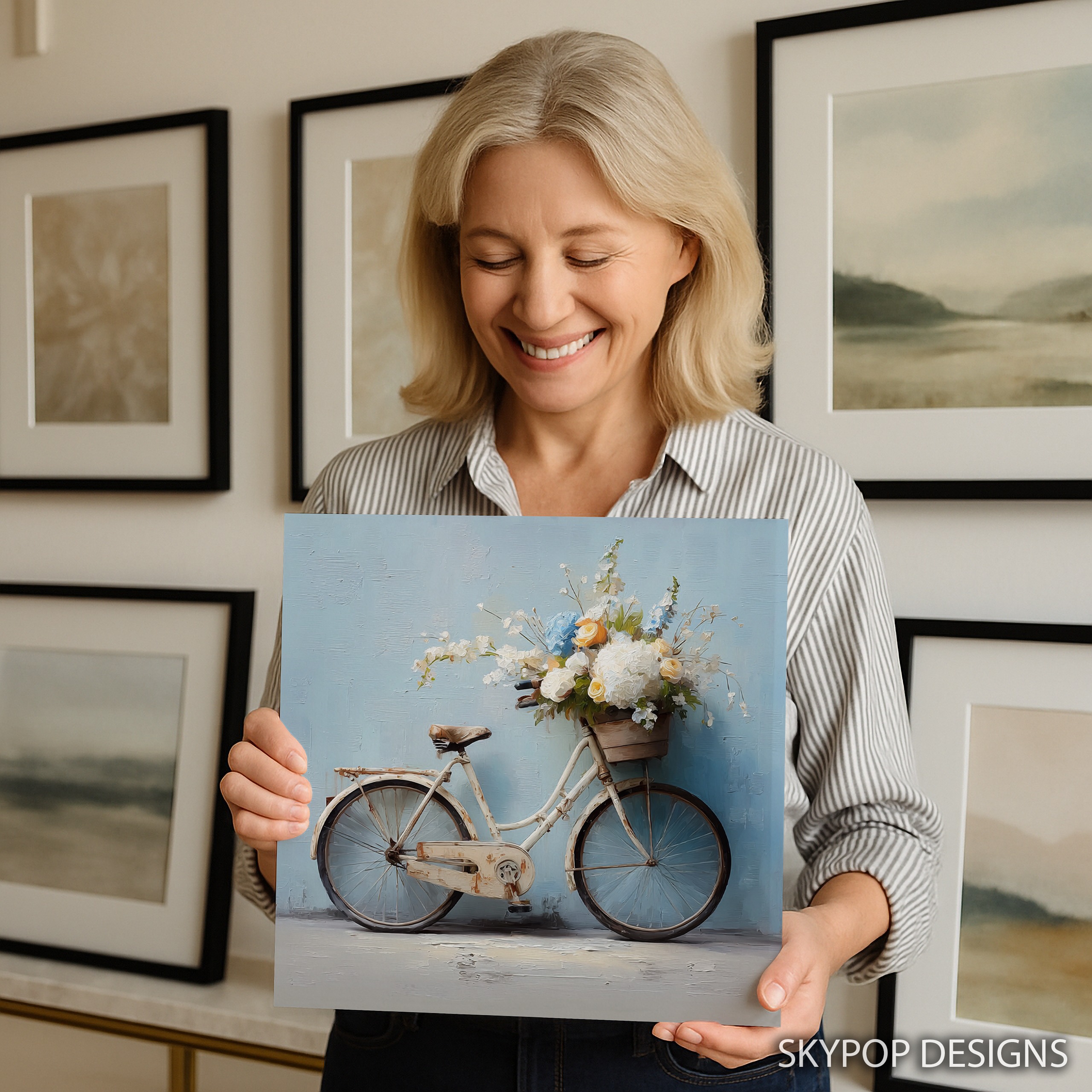 3.jpg Vintage Bicycle Flower Basket Art