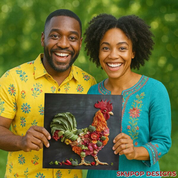 Rooster Vegetable Art