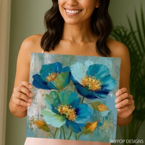 Blue Floral Breeze Art