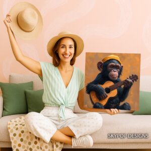 Chimpanzee Guitar Art