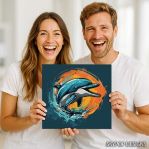 Dolphin Art Poster or Canvas