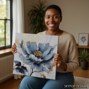 Golden Petal Bloom Art