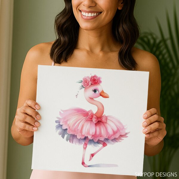 Ballerina Flamingo Art
