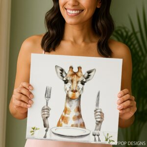 Giraffe Dining Art