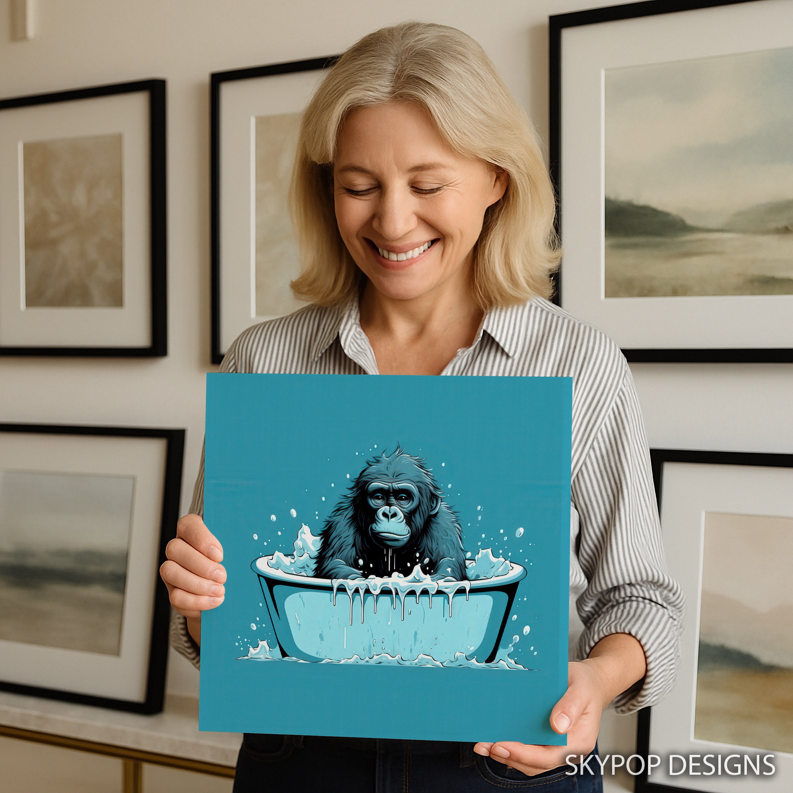 3.jpg Gorilla Bath Time Art