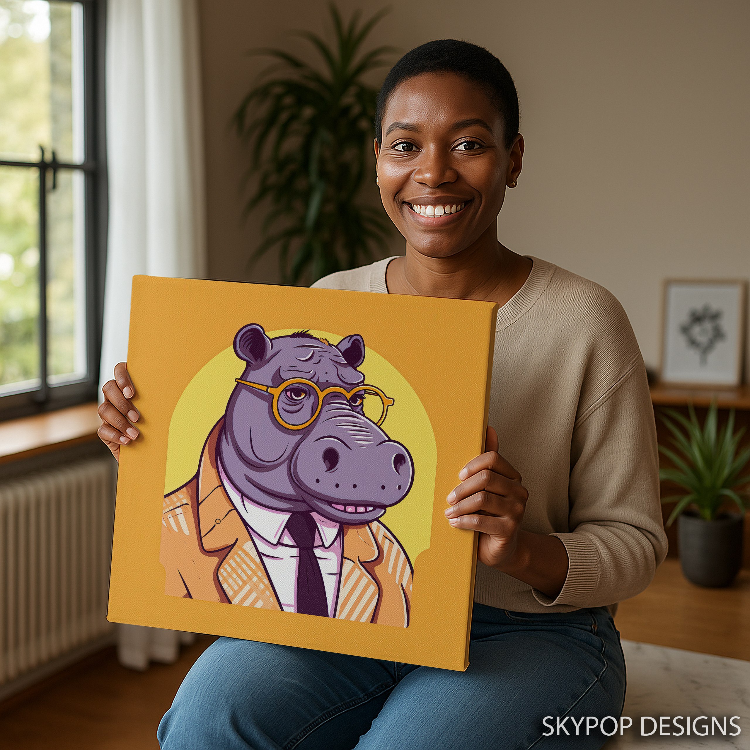 3.jpg Hippopotamus Art