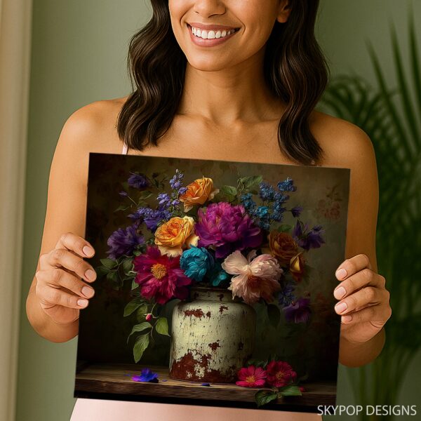 Vintage Floral Vase Art