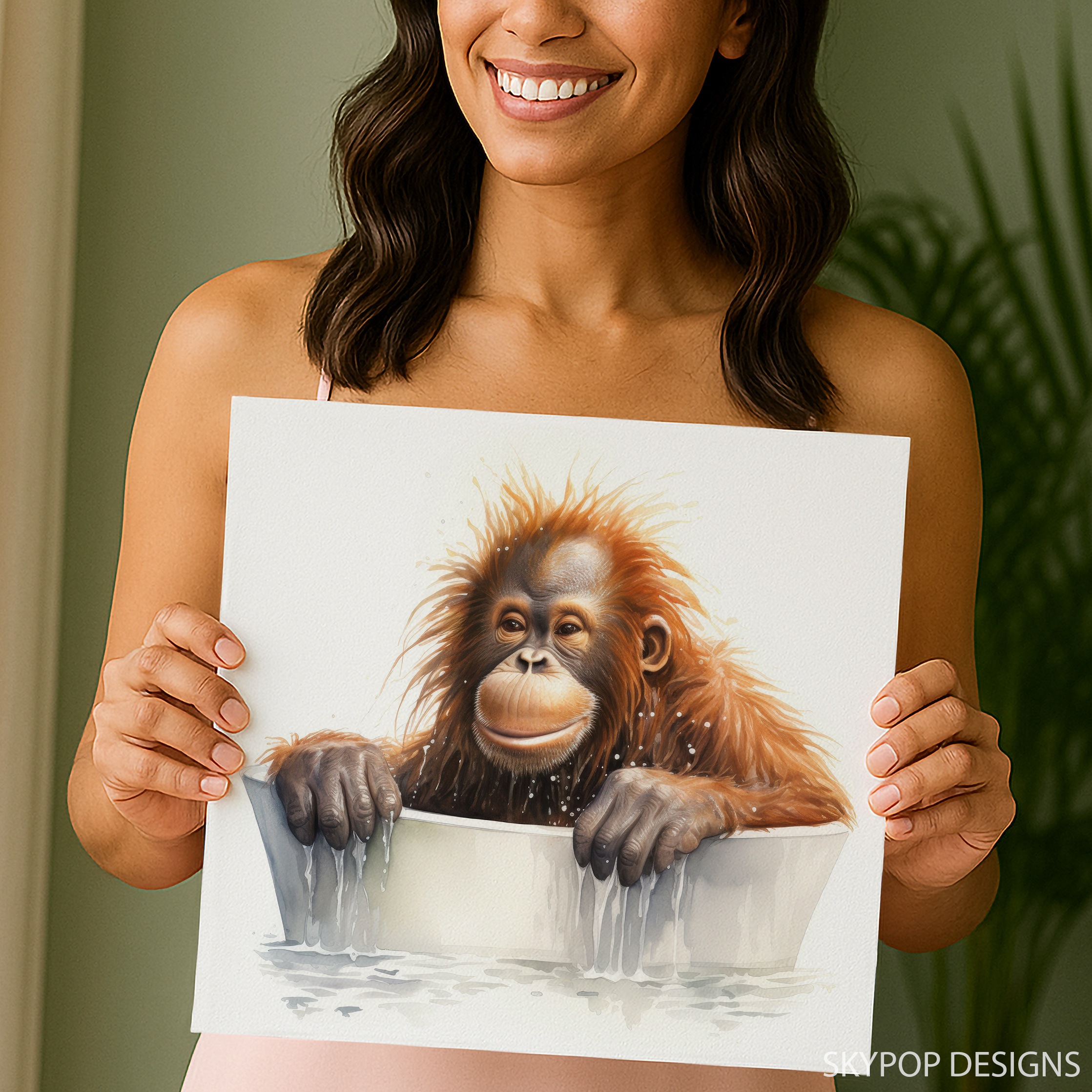 3.jpg Orangutan Bath Time Art