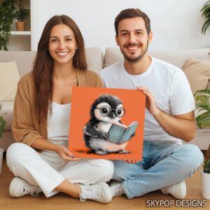 Penguin Reading Book Art