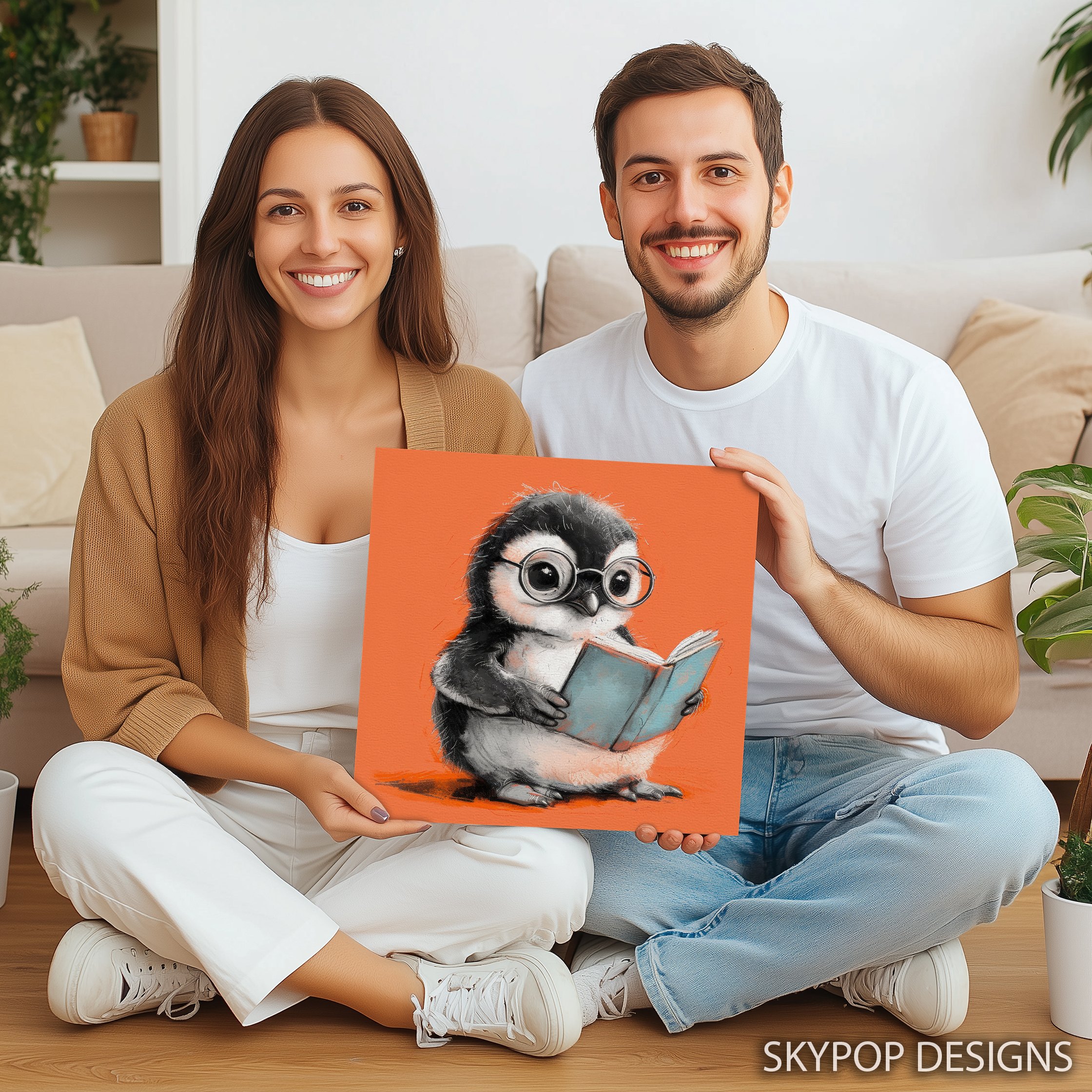 3.jpg Penguin Reading Book Art