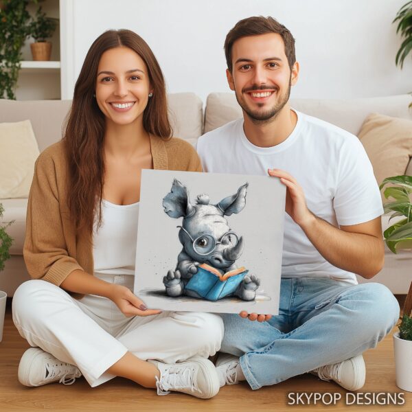 Rhino Reading Art