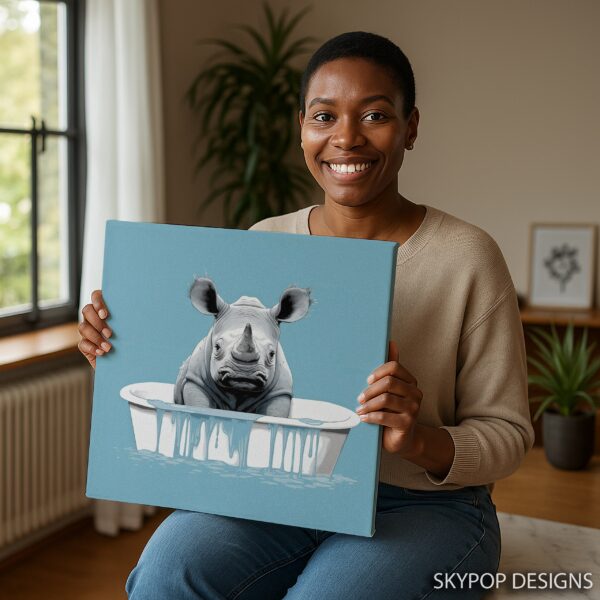 Rhino Bathtime Fun Art