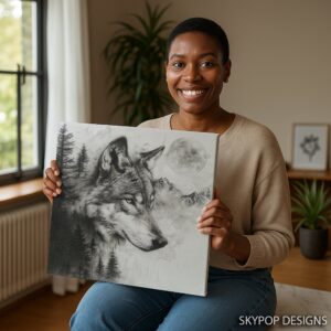 Wolf Moon Forest Art