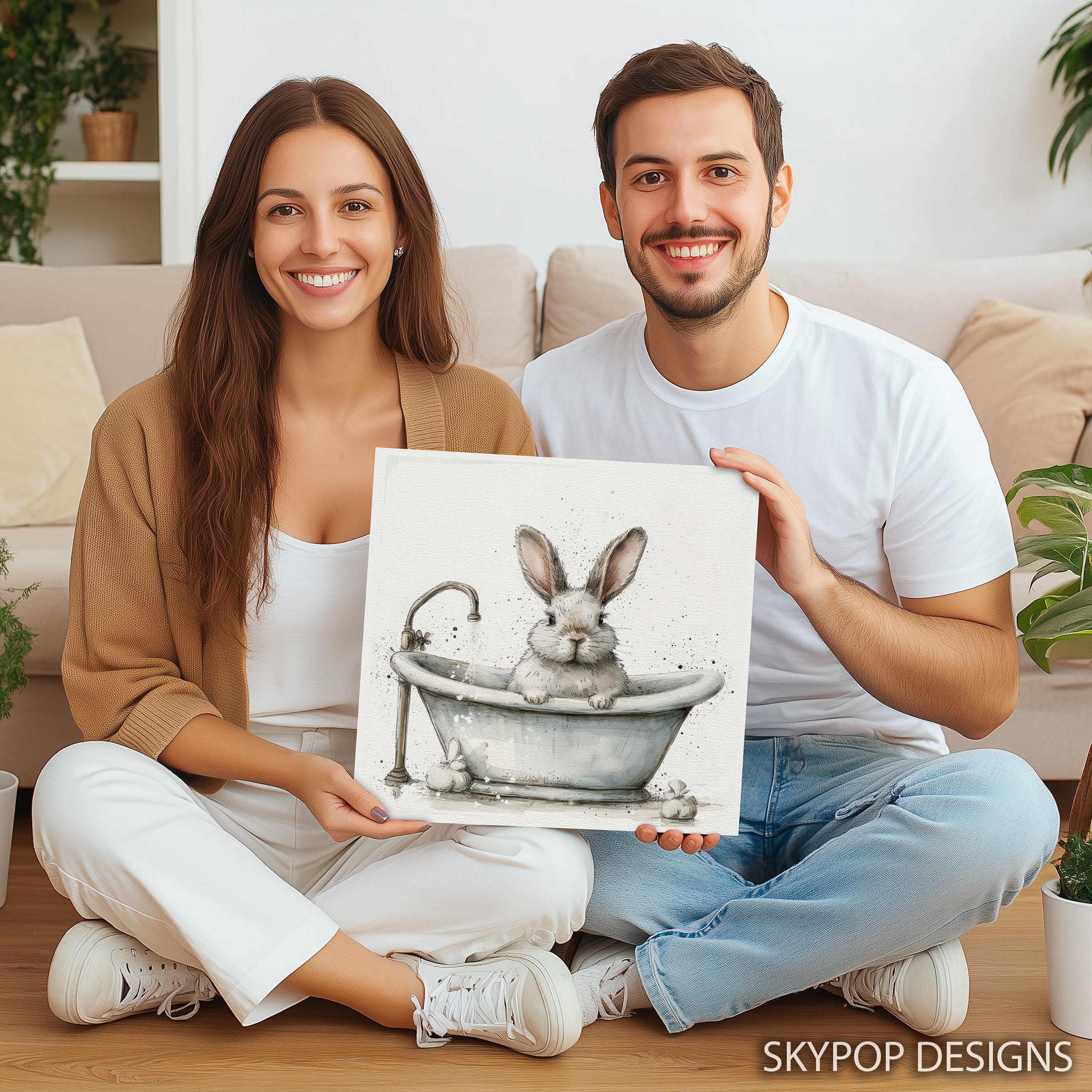 3.jpg Bunny Tub Time Art
