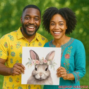 Bunny Spring Floral Crown Art