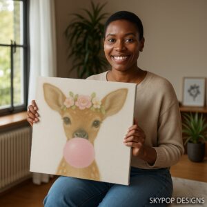 Deer Bubblegum Art
