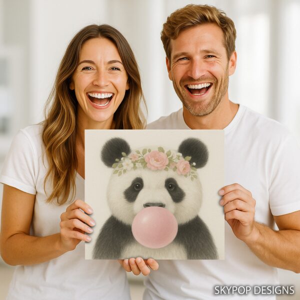 Panda Bubble Gum Art