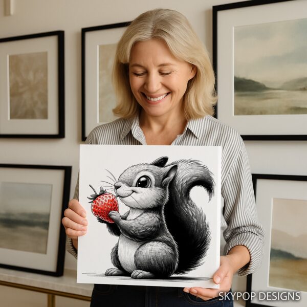 Squirrel Strawberry Art