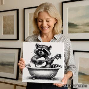 Raccoon Guitar Art
