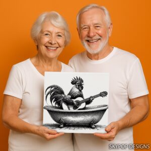 Rooster Guitar Art