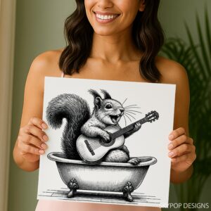 Squirrel Guitar Art