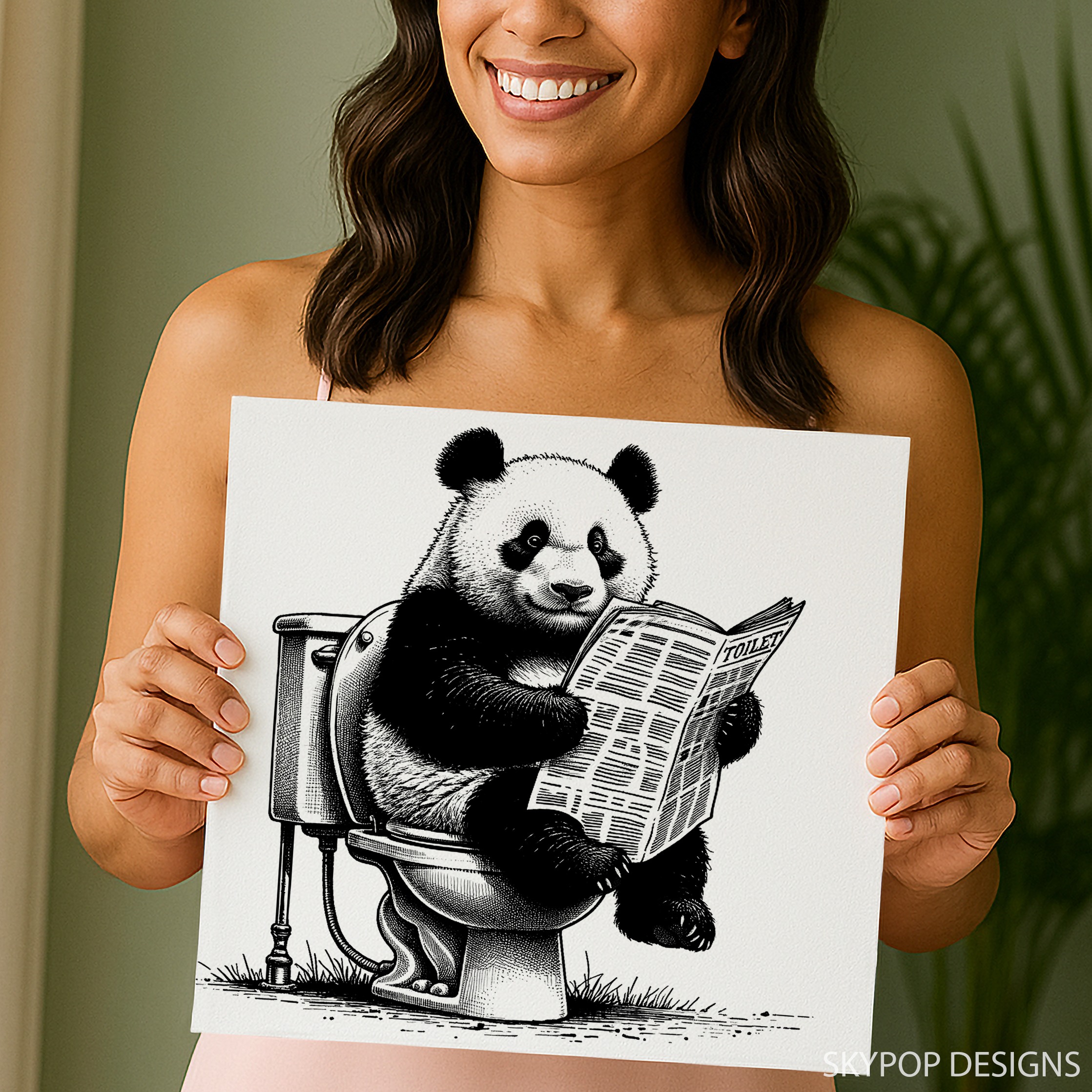 3.jpg Panda Toilet Reading Art