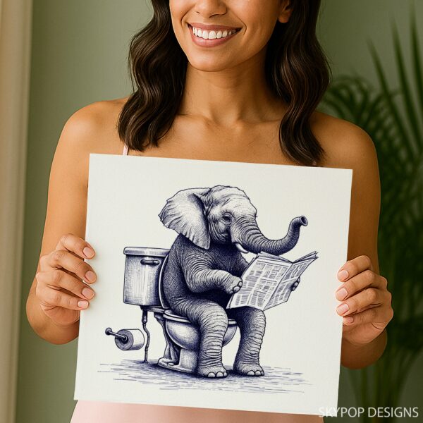 Elephant Toilet Reading Art